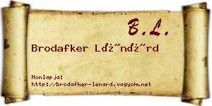 Brodafker Lénárd névjegykártya